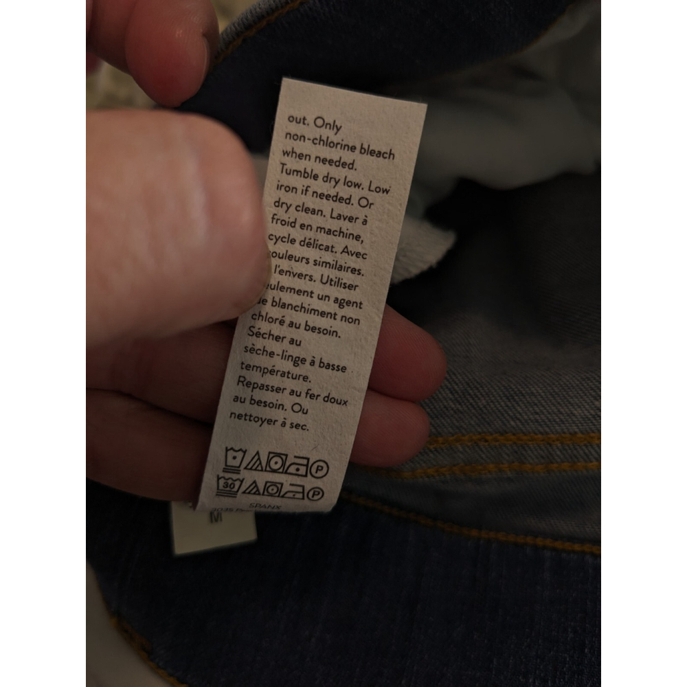 Spanx Jeans Womens Medium Blue Seamed Front Wide Leg Denim Stretch Pants Comfort - Picture 9 of 12